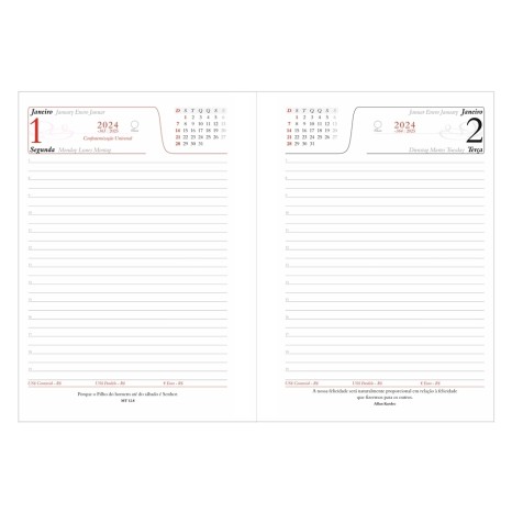 Agenda Diária 2025 com Fecho e Suporte pra Caneta Personalizada