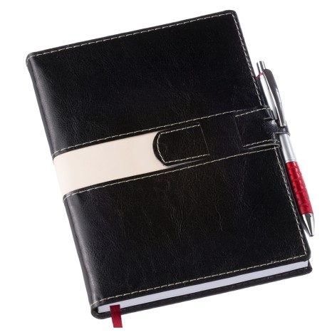Agenda Diária 2025 com Fecho e Suporte pra Caneta Personalizada