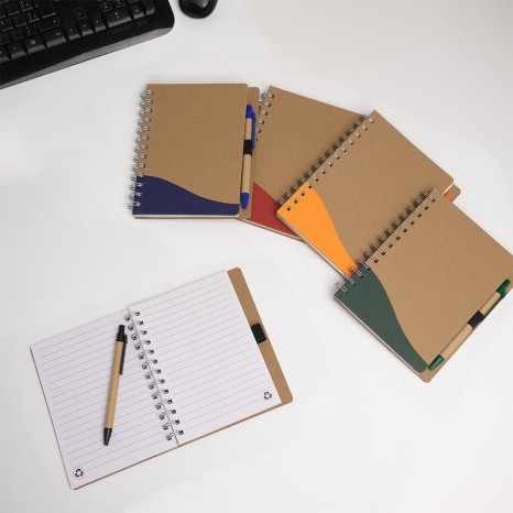 Caderno Ecológico com Caneta com Logotipo