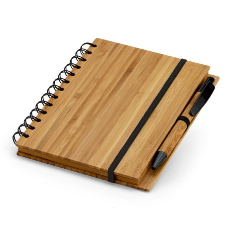 Bloco de Anotação Bambu Ecológico Com Caneta Personalizado