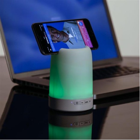 Caixa de Som Multimídia Com Porta Caneta e Luminária Personalizada 