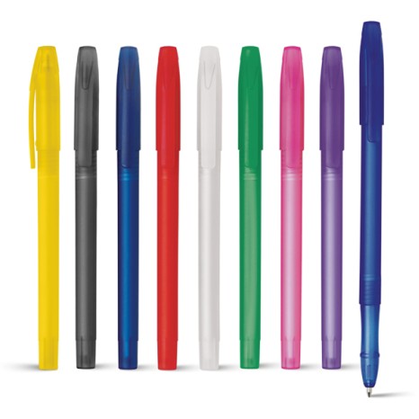Caneta de Plástico Colorido Com Tampa Personalizada