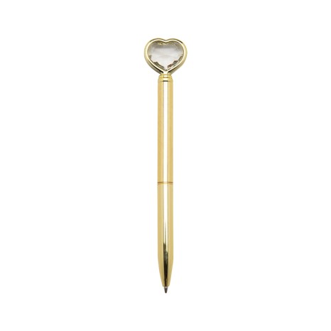 Caneta Metal Coração Diamante Personalizada