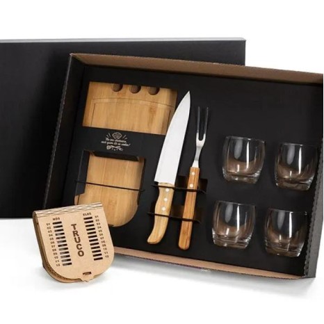 Kit Churrasco, Whisky e Truco 8 Peças Personalizado 