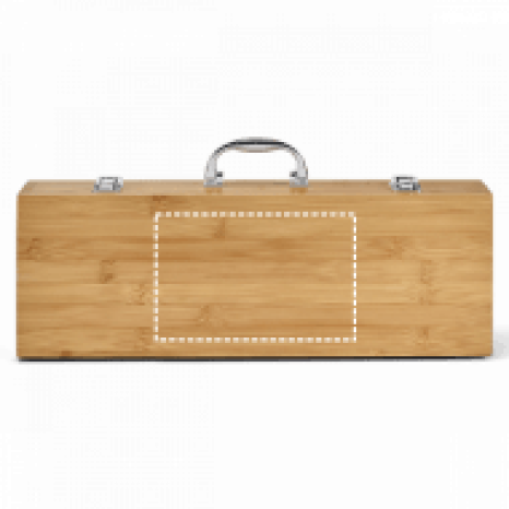 Kit Churrasco Com Maleta Bambu Personalizado