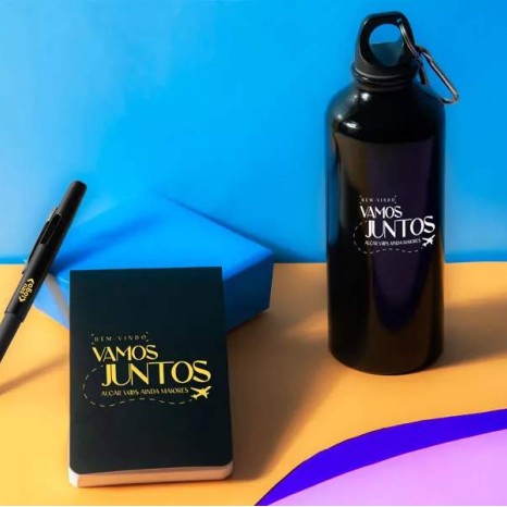 Kit Com Squeeze, Caneta E Bloco Personalizado 