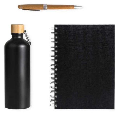 Kit Garrafa, Caderno E Caneta Personalizado 