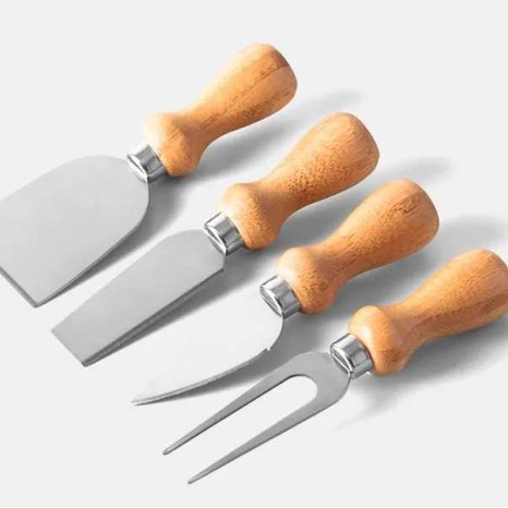 Kit para Queijo E Faca Para Pão Em Inox / Bambu Personalizado 