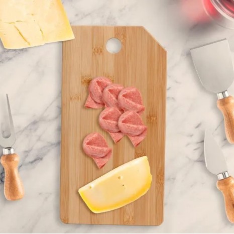 Kit para Queijo Em Bambu / Inox Oregon Personalizado com Logo