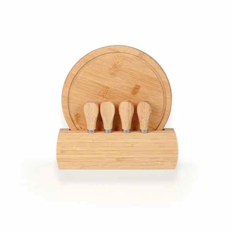 Kit para Queijo Em Bambu / Madeira / Inox Personalizado 