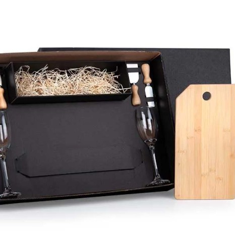 Kit Queijo e Champagne 7 Peças Personalizado com Logo