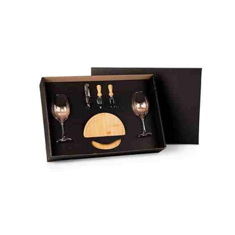 Kit Queijo e Vinho 6 Peças com Logo 