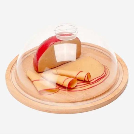 Porta-Queijo Em Bambu E Poliestireno com Logo 