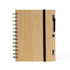 Bloco de Anotações em Bambu com Caneta Personalizado